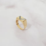 Signet Pave Gold Diamond Ring