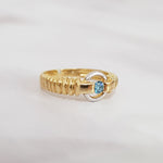 Vintage Sky Blue Diamond Gold Ring