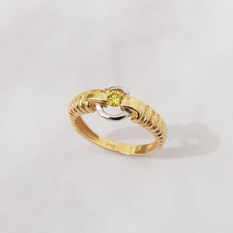 Two Tone Yellow Canary diamond Ring 