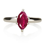 Classic Ruby Marquise Engagement Ring