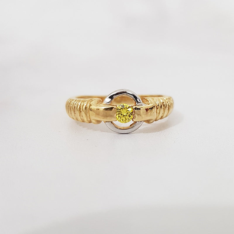 Two Tone Yellow Canary diamond Ring 