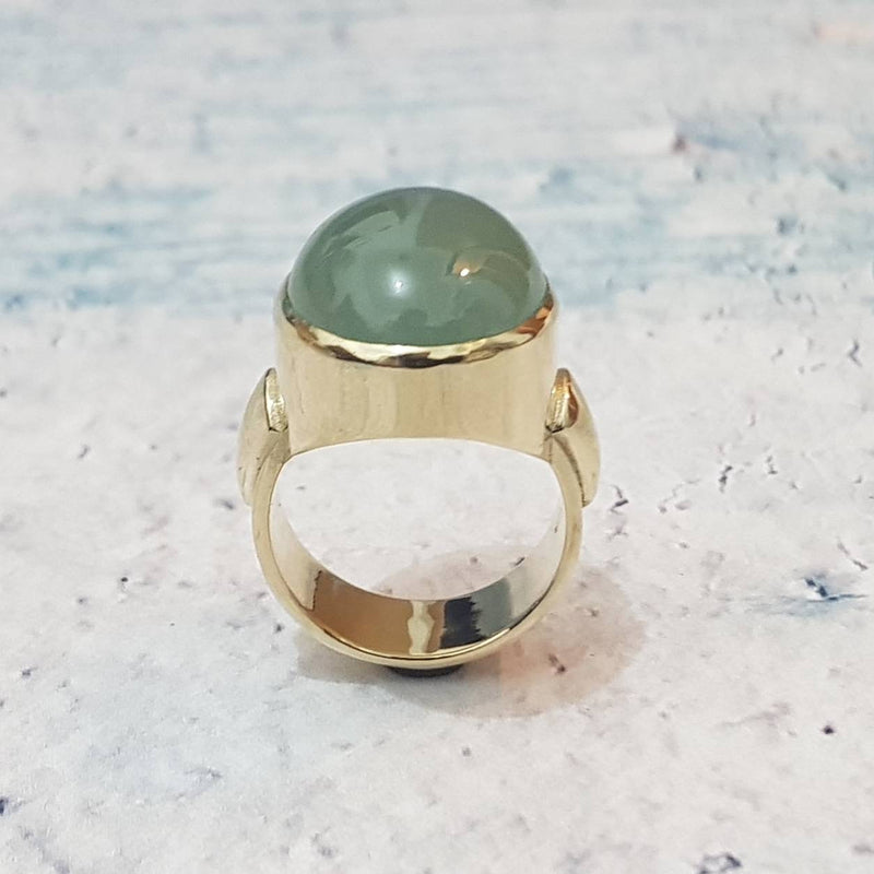 Milky Cabochon Aquamarine Ring - Gift for Her