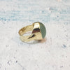 Milky Cabochon Aquamarine Ring - Massive Ring