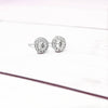 Diamond Halo Earrings - Diamond Cluster Earrings 