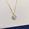 Cubic Zircon Dangling Necklace - Gold Filled Solitaire Pendant Necklace